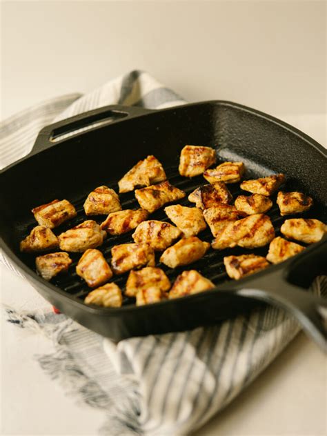 Healthy Grilled Chicken Nuggets - Mad About Food