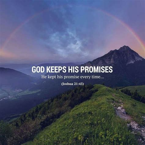 a rainbow in the sky with a bible verse about god keeps his promises he ...