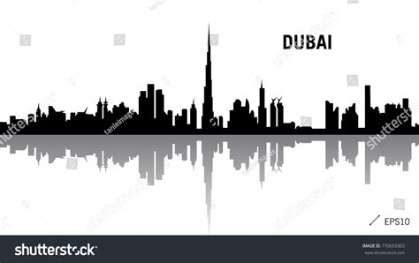 Dubai Skyline Black Silhouette Isolated On Stock Vector (Royalty Free) 770693365 | Shutterstock