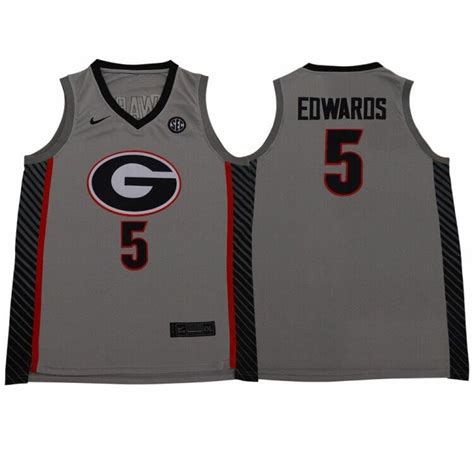 Georgia Bulldogs #5 Anthony Edwards NCAA Basketball Jersey - Malcom Terry