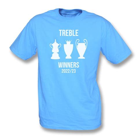 Man City Treble Winners 2022/23 T-Shirt - Mens from Punk Football UK