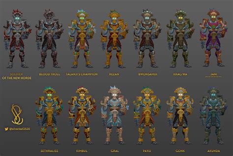 Dark Iron Dwarf and Zandalari Troll Heritage Armor Color Variations ...