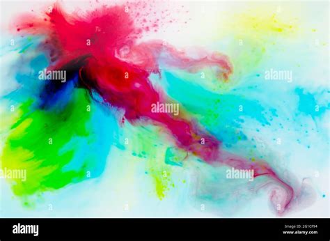 Hand-painted watercolor background. Red, Blue, yellow and white abstract art background ...