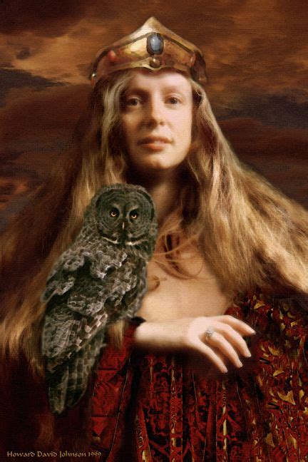 a painting of a woman with an owl on her arm