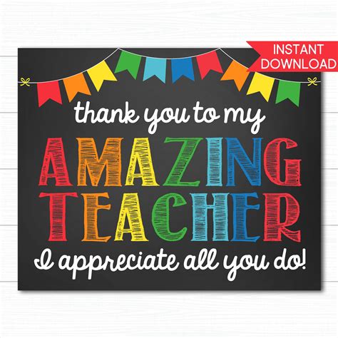 Teacher Appreciation Sign Virtual Teacher Appreciation | Etsy | Teacher ...