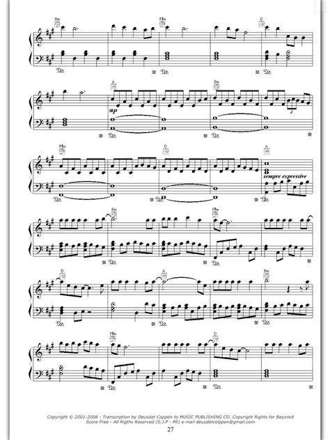 Piano Sheet Music — Halo - Beyonce (Piano Sheet)