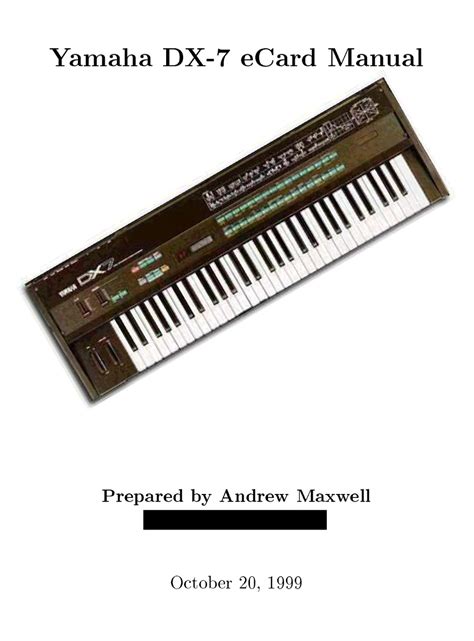 YAMAHA DX-7 MANUAL Pdf Download | ManualsLib