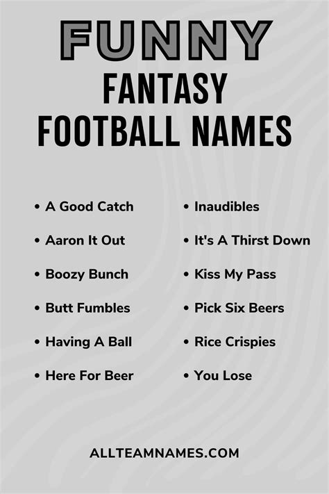 Funny names for fantasy football - billohorizon