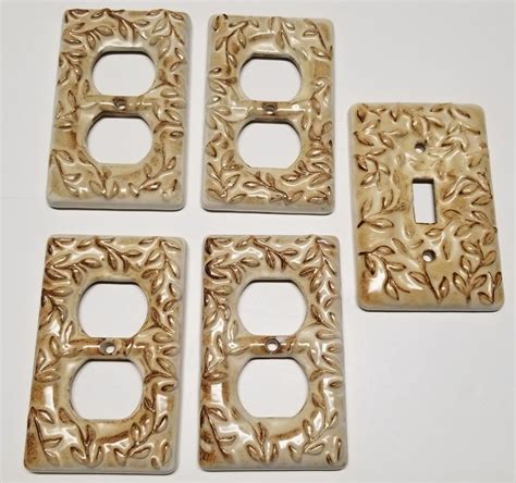 Ceramic Light Switch Cover Plate and 4 Double Outlet Plates decorative decor #Unbranded | Light ...