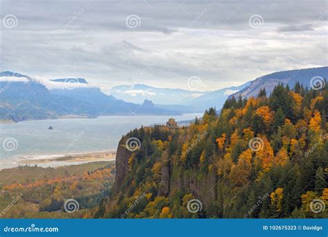 Fall Foliage at Crown Point Columbia River Gorge Portland Oregon USA ...