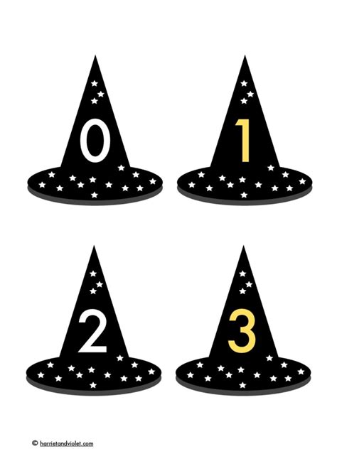 Witch hat flashcards 0-20 - Printable Teaching Resources - Print Play Learn