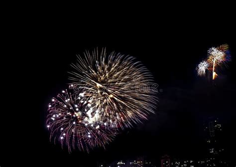 Colorful Fireworks in the Sky on New Year`s Eve Stock Image - Image of ...