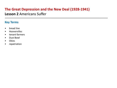 The Great Depression and the New Deal ( ) - ppt download