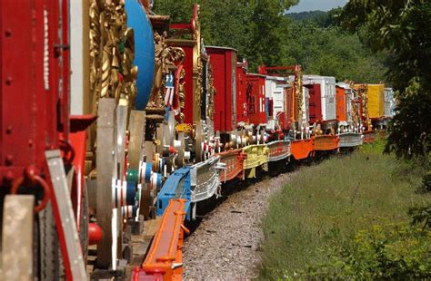 The Excitement of A Brightly Painted Circus Train