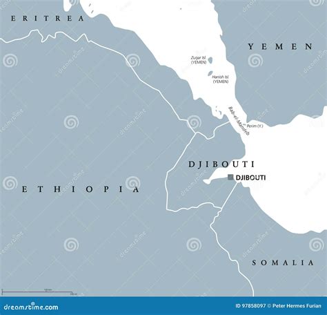 Bab El Mandeb Strait-de Politieke Kaart Van Het Gebied Vector Illustratie - Illustration of ...