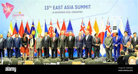 Leaders attending the East Asia Summit Meetings pose for a group photo ...