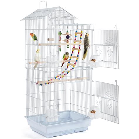 Buy Yaheetech 39-inch Roof Top Medium Parakeet Bird Cages for Cockatiels Conures Finches Budgies ...