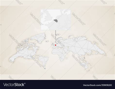 Map belgium with neighbor countries pinned Vector Image