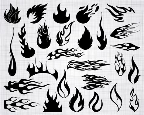 Flame SVG Bundle Flame SVG Flame Clipart Flame Cut Files | Etsy