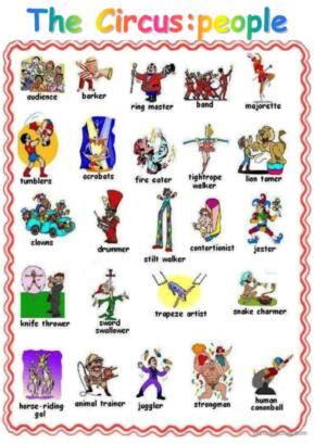 44 Circus English ESL worksheets pdf & doc