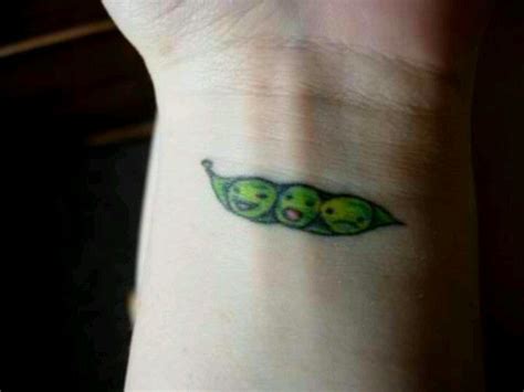 three peas in a pod tattoo - indianweddingoutfitssareecolour