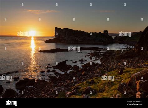 Kinbane Castle at Sunrise, Causeway coast, Northern Ireland Stock Photo - Alamy