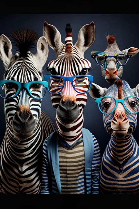 Stripe Animals, Animal Prints, Animal With Glasses, Animal Art ...