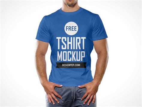 Round Neck Cotton T-Shirt Front PSD Mockup - PSD Mockups