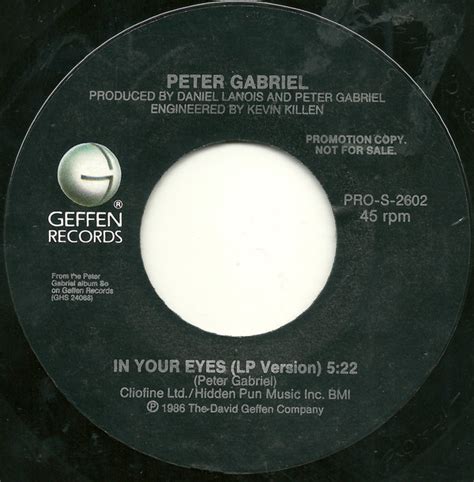 Peter Gabriel – In Your Eyes (1986, Allied Pressing, Vinyl) - Discogs