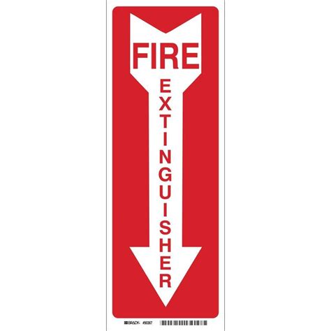 Brady 24 in. x 4 in. Fiberglass Fire Extinguisher with Arrow Sign 71655 ...