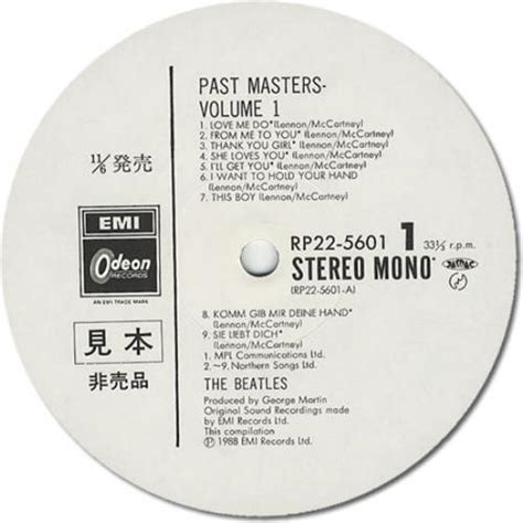 The Beatles Past Masters - Volumes One & Two Japanese Promo 2-LP vinyl ...