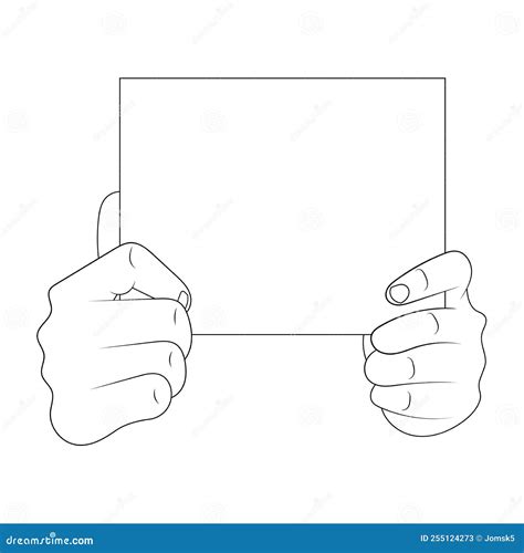 Mockup Sign Holding in Hands Sketch Vector Illustration Stock Vector ...