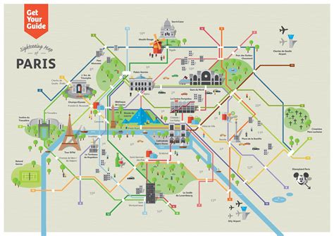 Paris sightseeing map, Paris sightseeing, Paris map