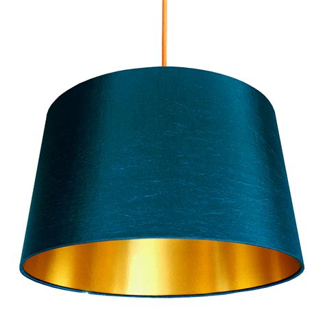 French Drum Lampshade in Petrol With Gold Lining | Love Frankie