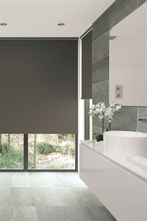 Charcoal Blackout Roller Blind by Louvolite®. | Bathroom blinds ...