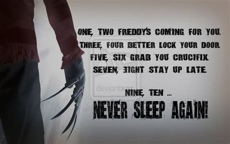 Freddy Krueger Song | Horror movie quotes, Horror quotes, Freddy krueger