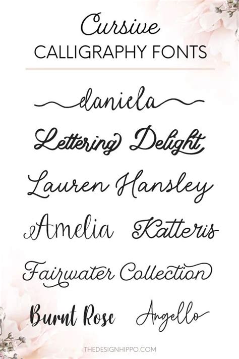 Best Cursive Calligraphy Fonts