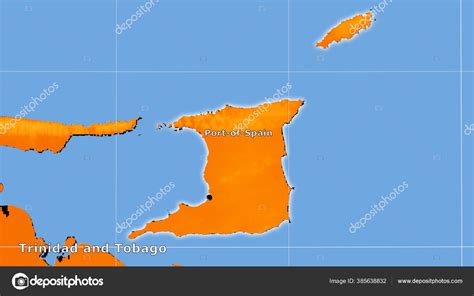 Trinidad Tobago Area Annual Temperature Map Stereographic Projection ...