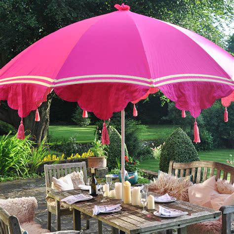 garden parasol with tassels and ribbons by east london parasol company | notonthehighstreet.com