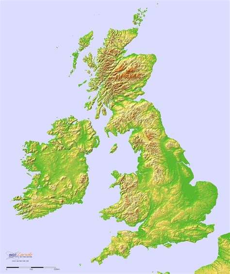 Detailed Terrain Map of the British Isles : MapPorn