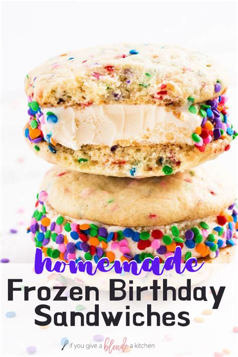 Birthday Cake Ice Cream Sandwiches | If You Give a Blonde a Kitchen | Receta