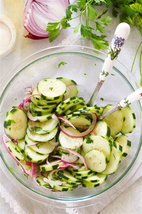 Oma's German Cucumber Salad - Zen & Spice