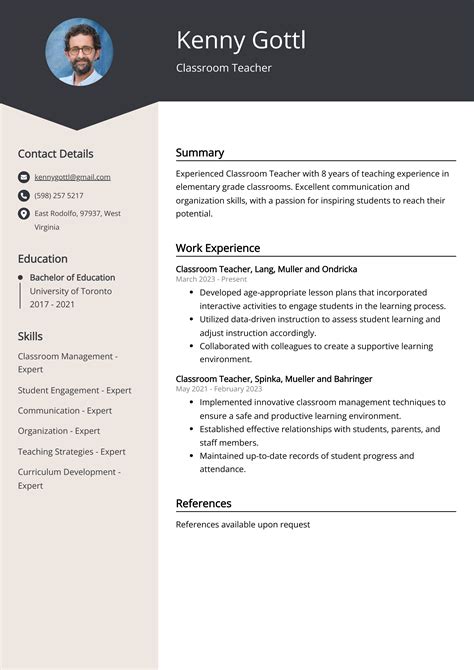 Classroom Teacher CV Example for 2023 (Skills & Templates)