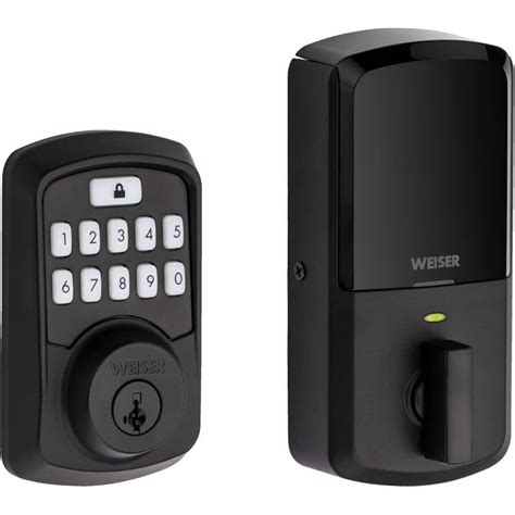 WEISER LOCK Iron Black Aura Electronic Bluetooth Deadbolt Lock | Home ...