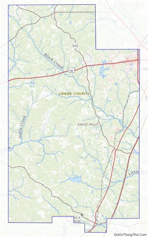 Map of Lamar County, Mississippi - Thong Thai Real