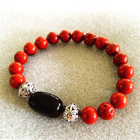 Red Jasper Power Bracelet With Black Obsidian – Lilys Cocoon