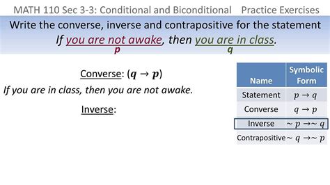 Logic: Finding the converse, inverse, contrapositive - YouTube