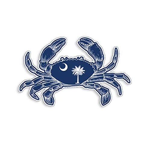 South Carolina State Flag Crab Sticker SC Beach Ocean Decal Vinyl Die Cut Car Truck Bumper ...