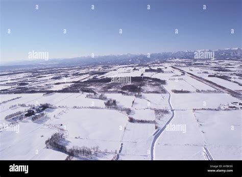 Fields in Snow Stock Photo - Alamy