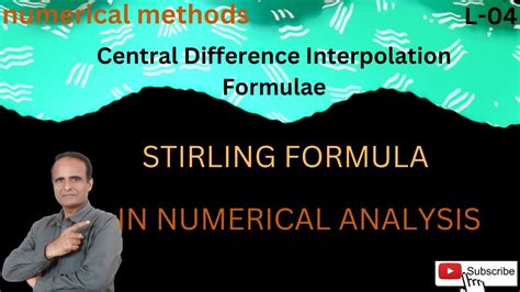 (video-44)Central Difference Interpolation Formulae/STIRLING FORMULA IN ...